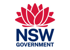 NSW Government logo that has a red flower and the words "NSW Government" underneath.